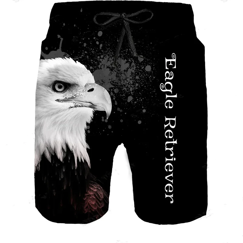 Beach Shorts Cool Men White Bald Eagle Animal Camouflage Print Swimsuit Daily Casual Outdoor Street Style Short Pants Trunks 2