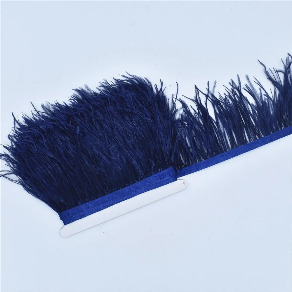 Ostrich Feathers 1meters Real Trim Fringe for Clothes Ribbon Trims Feather Skirt Plumas Plume Decoration