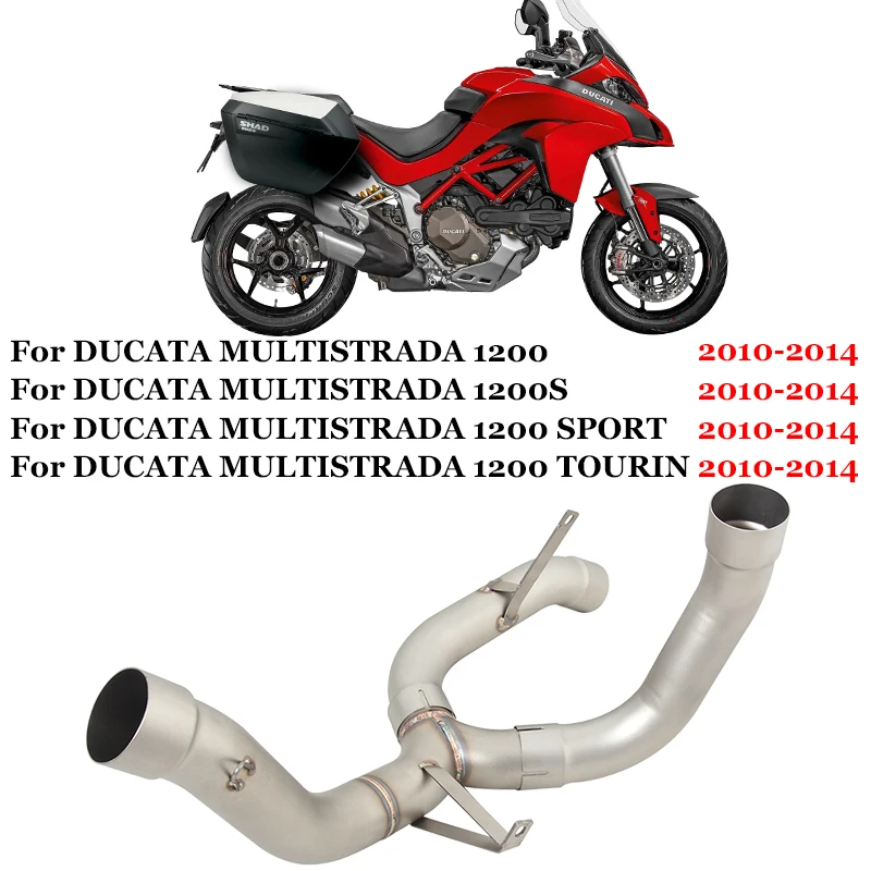 

Slip On Motorcycle Exhaust System Mid Link Pipe Connect Original Muffler For Ducati MULTISTRADA 1200 S SPORT TOURIN 2010 - 2014