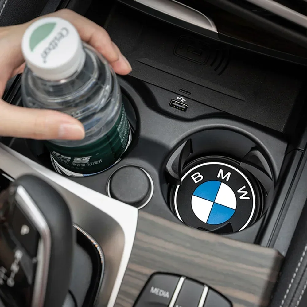 Car Cup Mat 2PCS FOR BMW X1 X2 X3 X4 X5 X6 1 2 3 4 5 6 Sereis F30 F34 E90 G20 F20 F21 F22 F07 F10 F11 E60 G30 F48 F15 G06 E83 car cup mat
