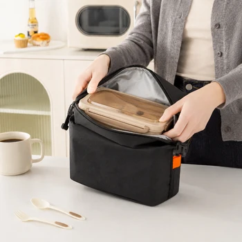 Borsa Termica Riutilizzabile per il Pranzo, Borsa Frigo Portatile per Uomo e Donna, per Lavoro, Scuola, Picnic, Conservazione Alimenti, con Manico Superiore