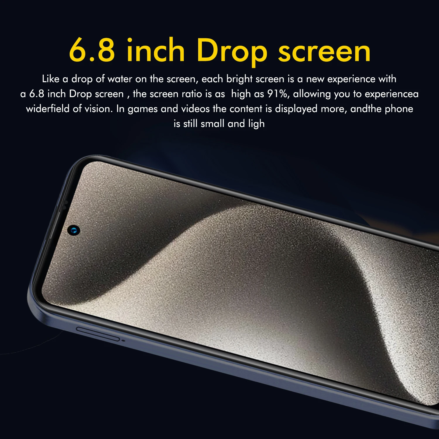 FUFFI-Q15 Pro Smartphone Android 6.8 inch 8GB RAM 256GB ROM Dual SIM Mobile phones Google Play Store 13+32MP 6800mAh Cellphones cell phone,mobile phone