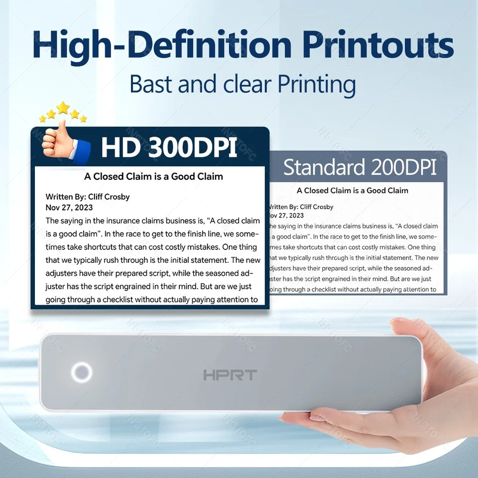 300DPI HPRT A4 ポータブル サーマル プリンター MT610 Pro Bluetooth