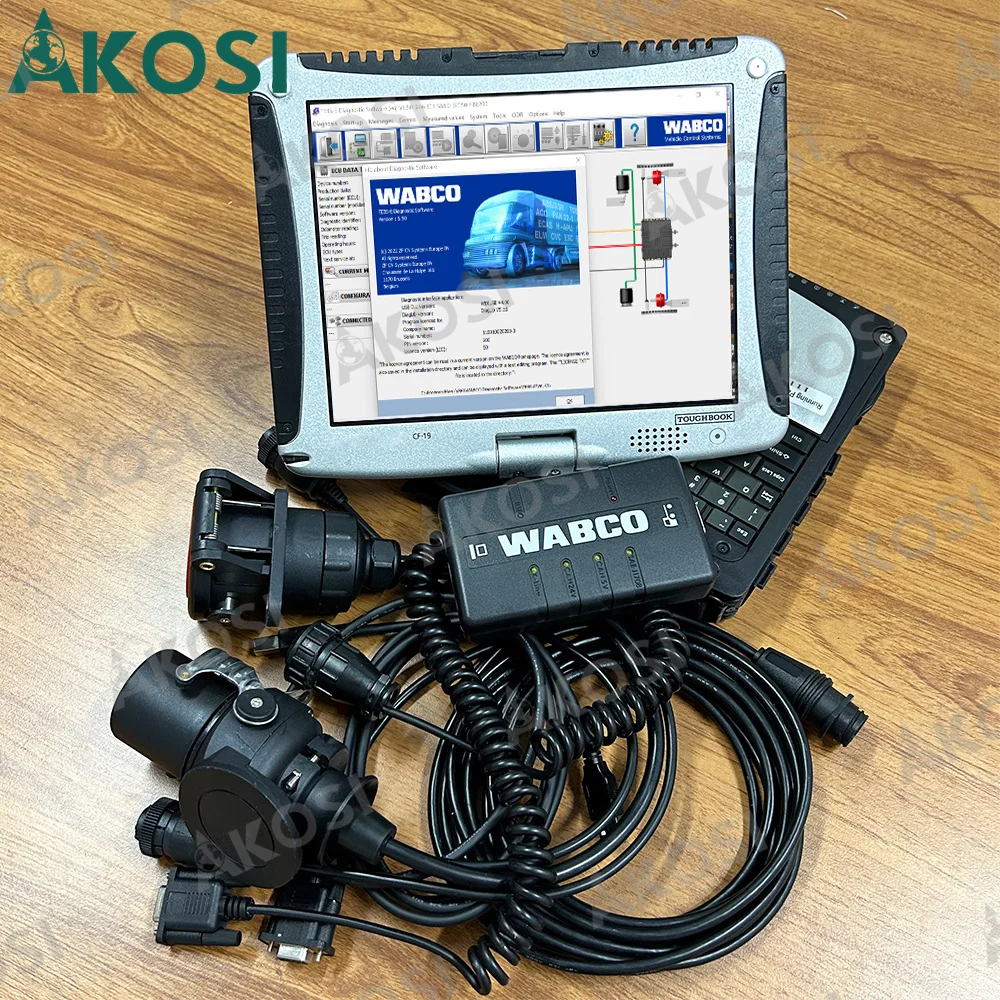 

Ready to use CF19 laptop+ Heavy Duty Scanner For WABCO DIAGNOSTIC KIT (WDI) Wabco Trailer Diagnostic Scanner tool