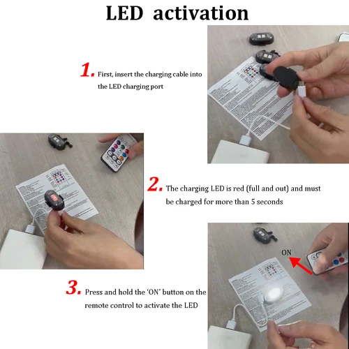 RGB Led 항공기 스트로브 조명, 오토바이 조명 LED 플래시 위치 무선 라이트 항공기 비행기 헬리콥터 경고등 4