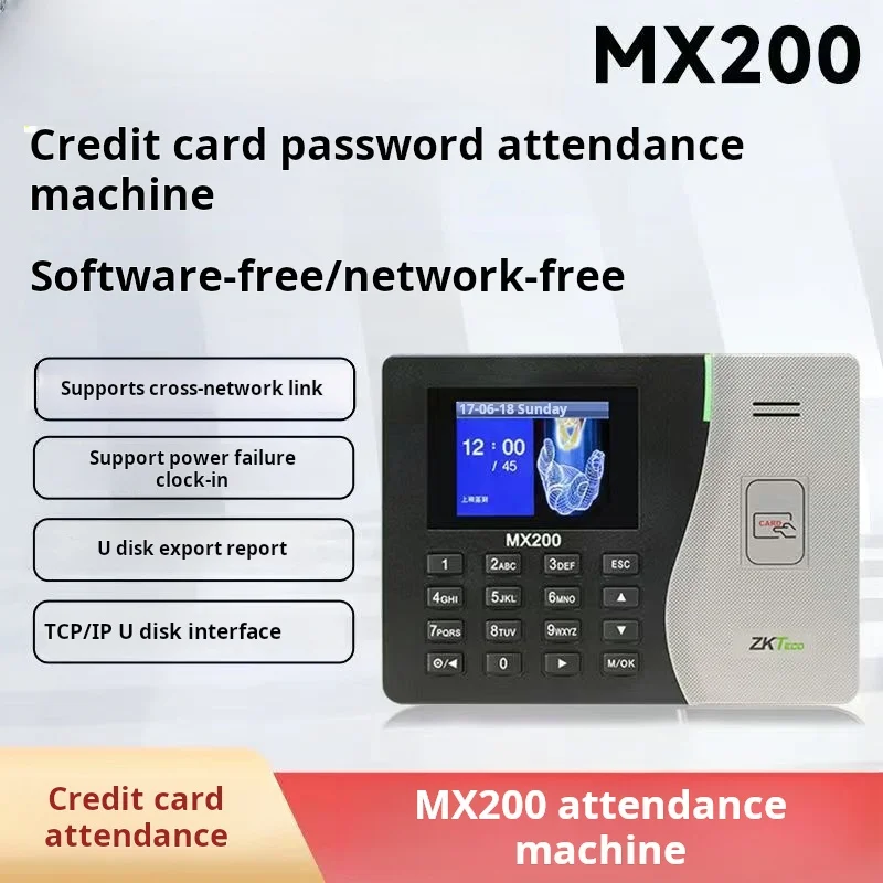 ZKTime 5.0 MX200-ID 125khz Card Attendance System SSR Proximity Card Time Clock Employee Control Machine Electronic Device