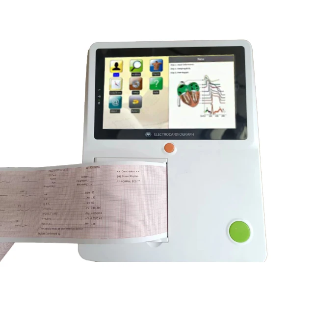 

7 Inch Lcd Display Oplaadbare 12 Lead Ecg Machine Medische Professionele Elektrocardiogram Ecg Apparaat