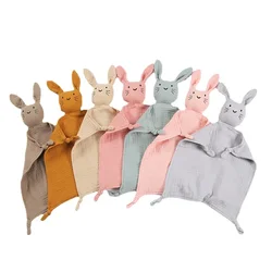 Serviette en gaze de coton pour bébé, couverture pour enfants, compagnon de sommeil, beurre, animal, chat, salive
