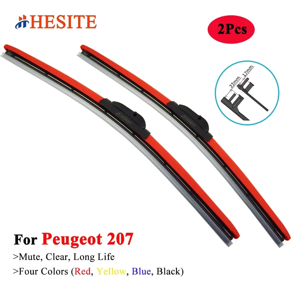 

Разноцветные стеклоочистители HESITE для хэтчбека Peugeot 207, кабриолета, универсала, унитаза, WA WK CC, SW 1,4 1,6, модели Turbo 2006, 2008, 2009, 2010, 2014