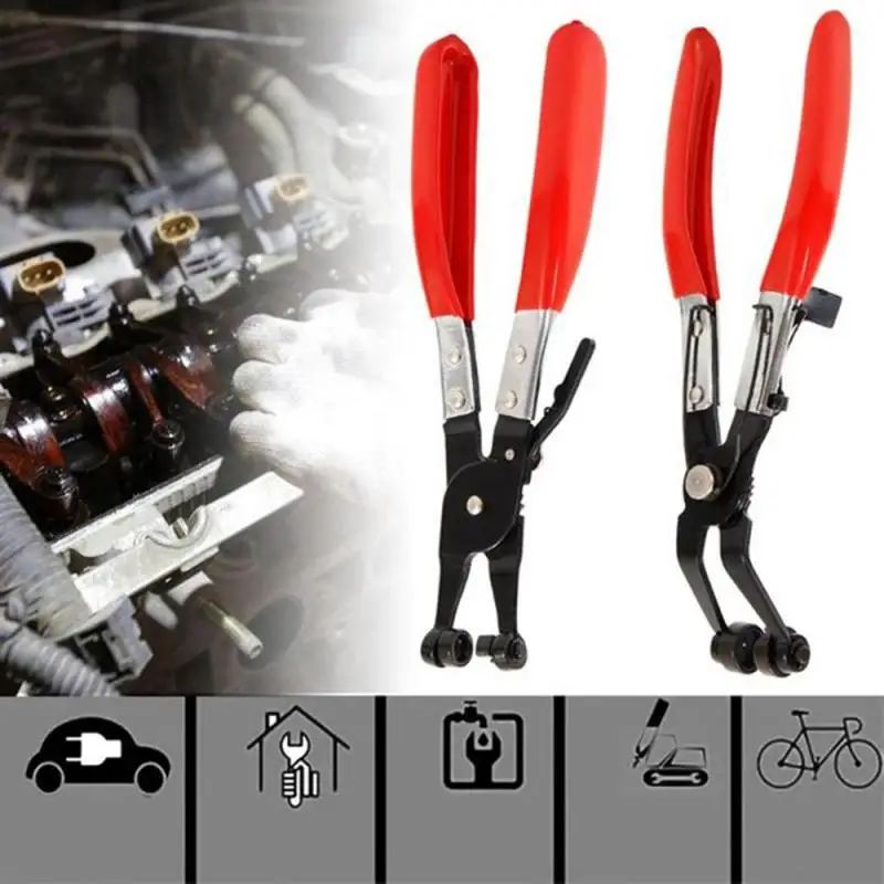 

Car Tube Clamp Long Automotive Hose Clamp Pliers Straight Throat Tube Bundle Clamp Removal Tool Straight Smooth Handle Plier