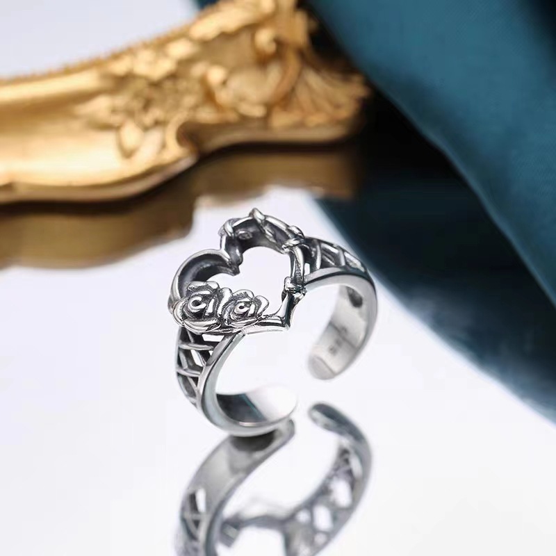 Fashion Rings Heart Adjustable Ring Irregular Geometry Punk Vintage Rings For Women Girl New Jewelry Creative HipHop Party