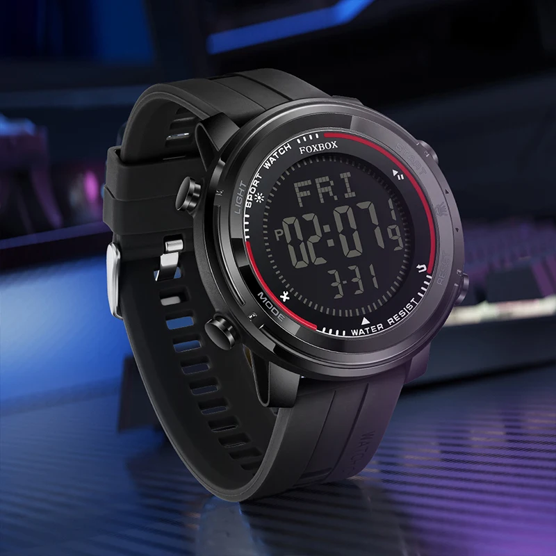 Fashion Men Watches LED Luminous Calendar Mens Digital Watch Waterproof Outdoor Sport Flashlight Chronograph Electronic Watches 2