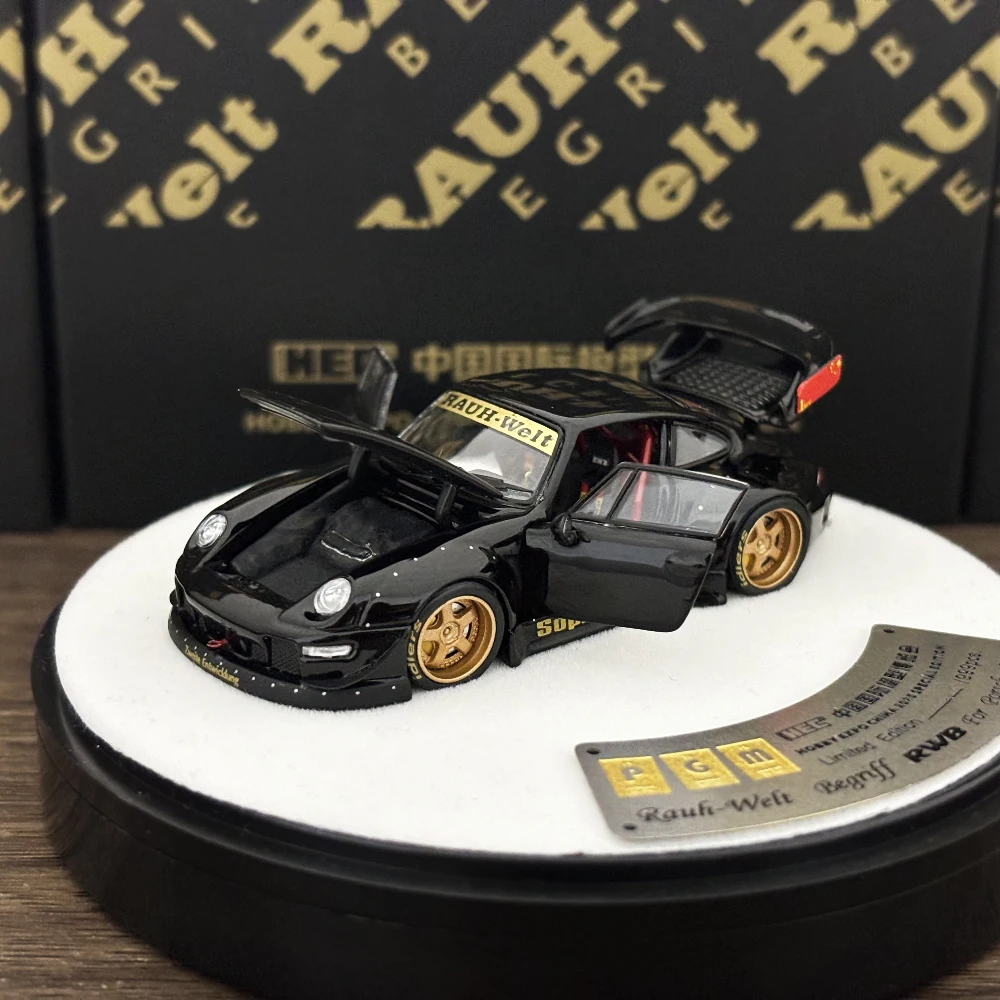 PGM 1/64 RWB 993 Sopranos Black HEC限定 PGM 1:64 RWB 993 Sopranos Fully Opened Diecast Model Car