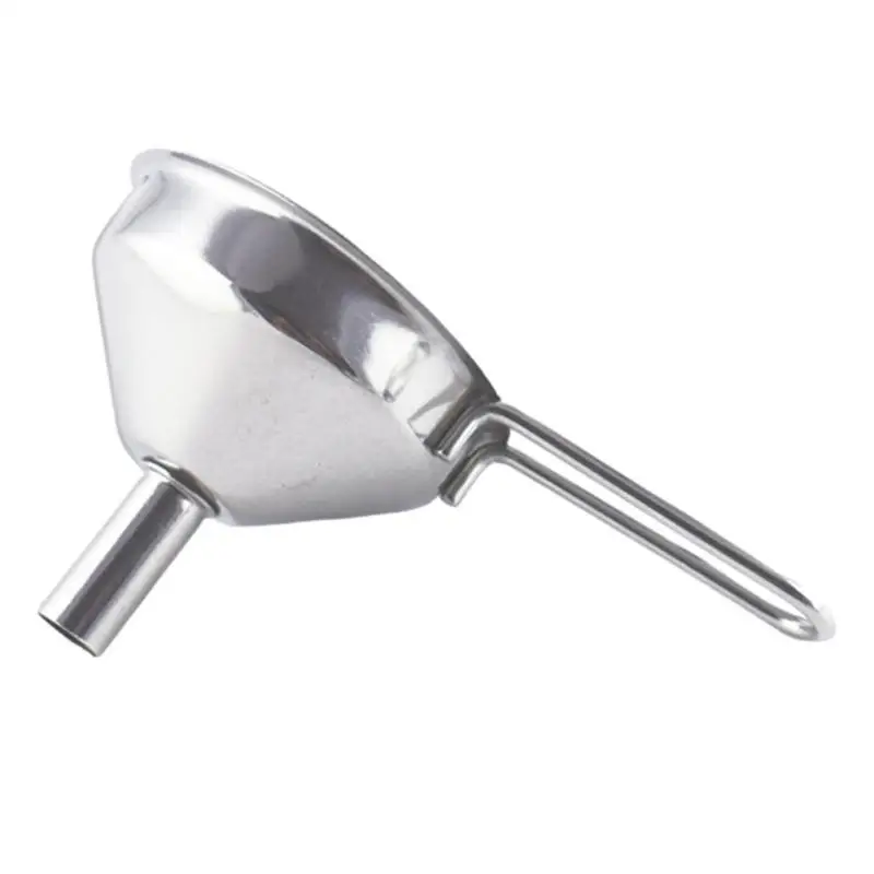 Stainless Steel Mini Funnel for Cooking Oil Hangable Food-Grade Oil Filling Funnel Liquid seasoning dispensing tool with handle