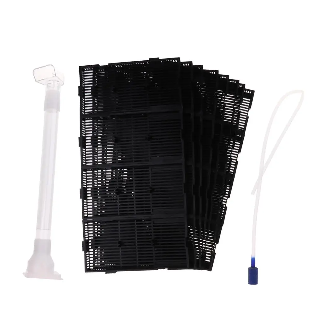 Aquarium Under Gravel Fish Tank Bottom Filtration Plate Filter System Black Without Nozzle Durable and Useful 4