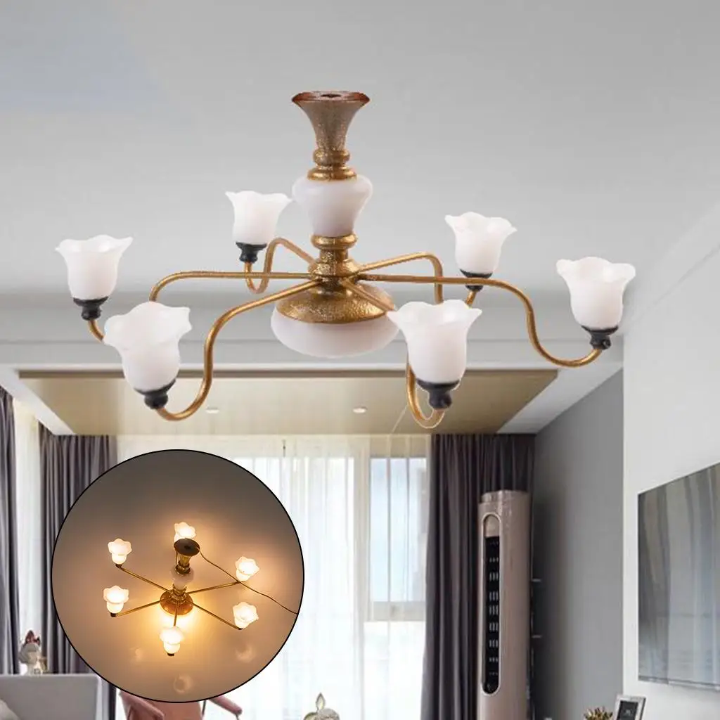 Modern Miniature Chandelier Celing Lamp Model Layout Living Room Craft Decor Modern Miniature Chandelier Celing Lamp Model Layout Living Room Craft Decor