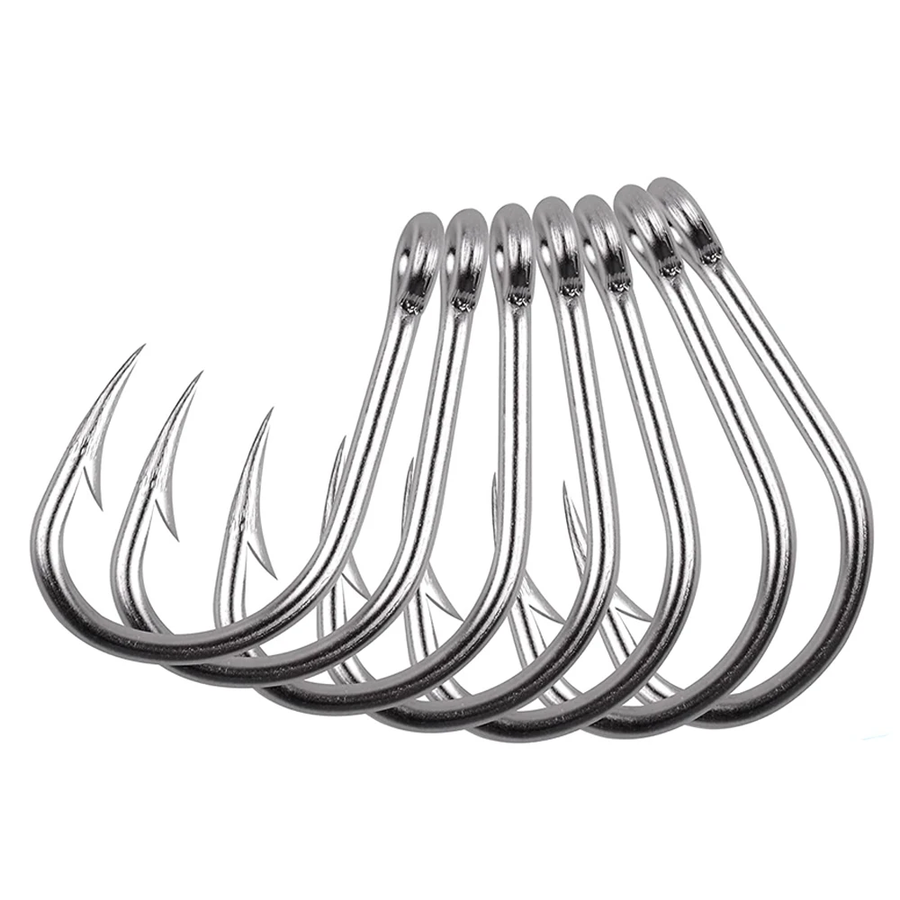 80PcsLiveBaitHooksSaltwater3XSharpStainlesssteelBarbedCircle