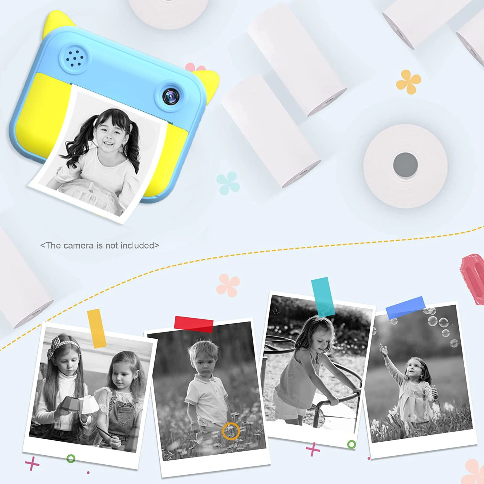 Thermal Paper Roll 57*30mm Printing Paper for Label Printer Kids Instant Camera Refill Print Pack of 3/ 6/ 10 Rolls instant film paper
