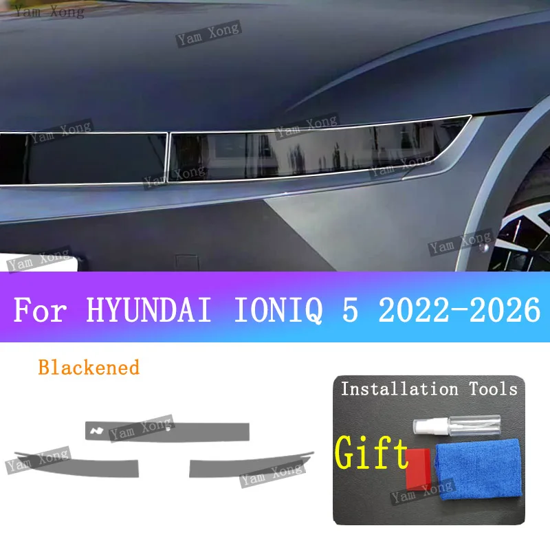 Per HYUNDAI IONIQ 5 Auto Esterno Coda Lampada Anteriore Nero Pellicola Protettiva Luce Anteriore Trasparente Pellicola Antigraffio Posteriore Pellicola DORATA - Image 5