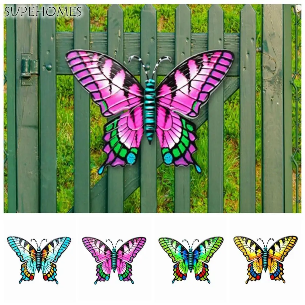 

Butterfly Wind Chimes Handcrafted Wall Hanging Wrought Iron Garden Pendant Metal Art Vivid Design Butterfly Ornament Wall Decor