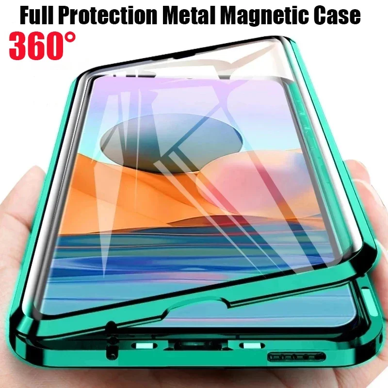 360 Double Sided Glass Magnetic Metal Phone Case with HD Protection