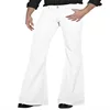 Men's Casual Retro Slim Fit Elastic Bell Bottom Pants Solid Color Cross-Border Daily Comfortable Stretching Trousers
