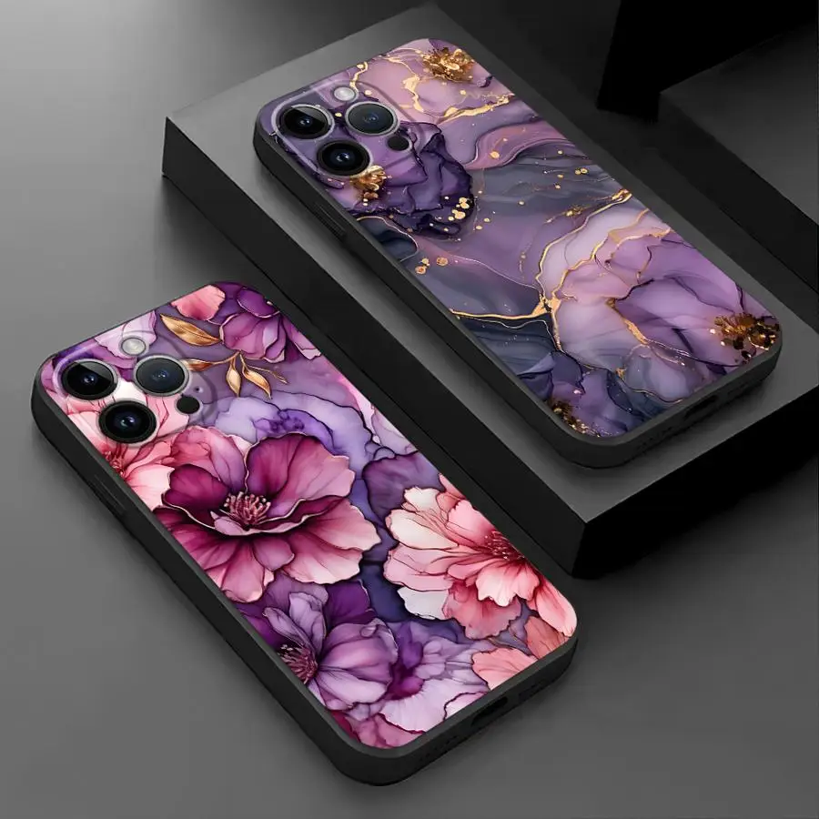 Elegant Marble Pattern TPU Soft Phone Case