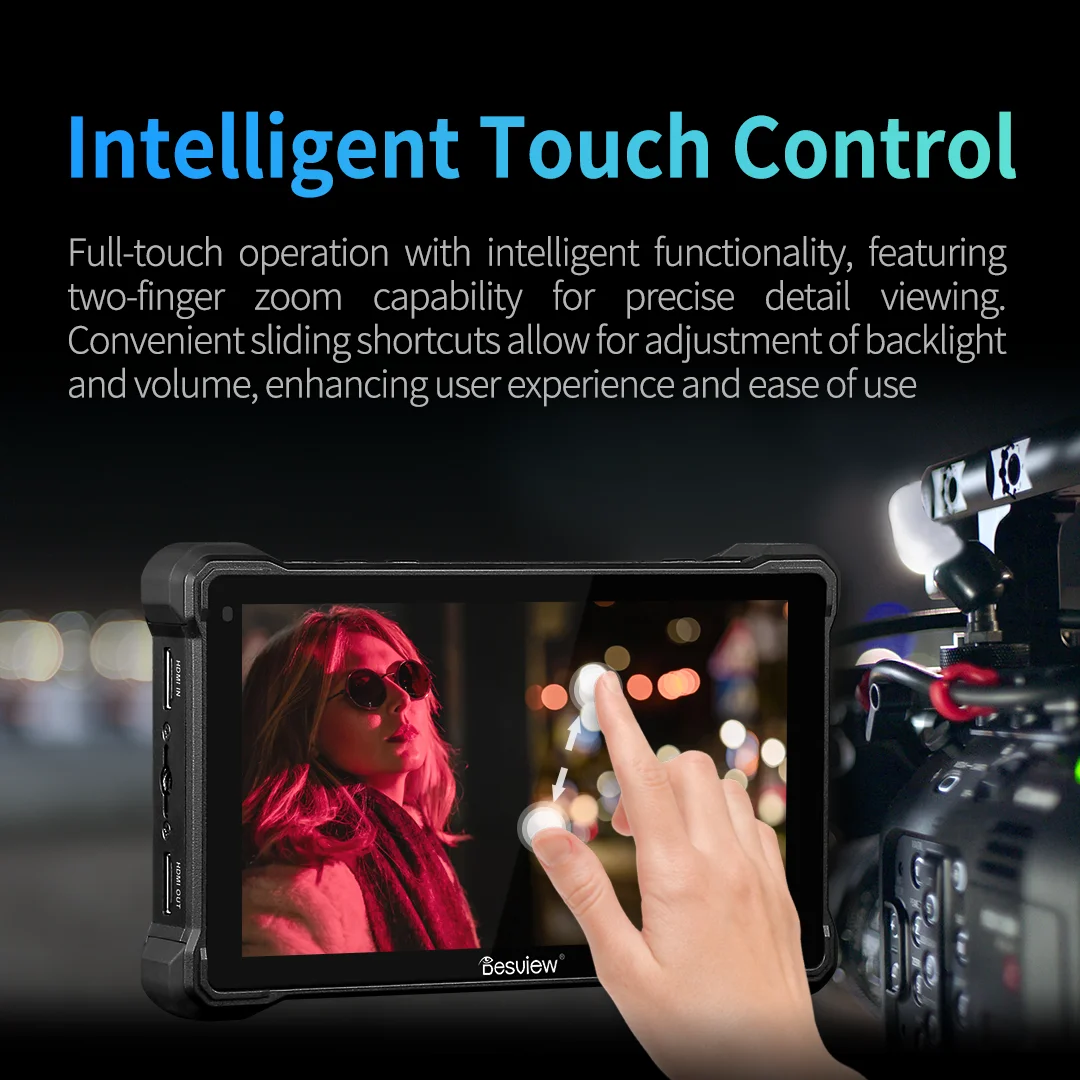 Desview R7III R7SIII Camera Field Monitor 2800nits Touch Screen HD 4K 60HZ HDMI 3G-SDI Input/Loopout Camera Monitor with Handbag