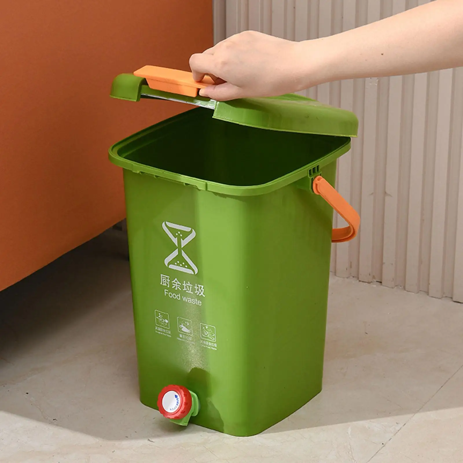 Kitchen Waste Compost Bucket Easy to Clean Modern Composting Recycle Bucket Trash Can for Pantry Home Countertop Kitchen