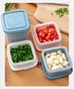 Double Layer Vegetables Sealed Keeper Fresh Storage Box With Drain Basket Refrigerator Use Draining Crisper Strainers Container 1
