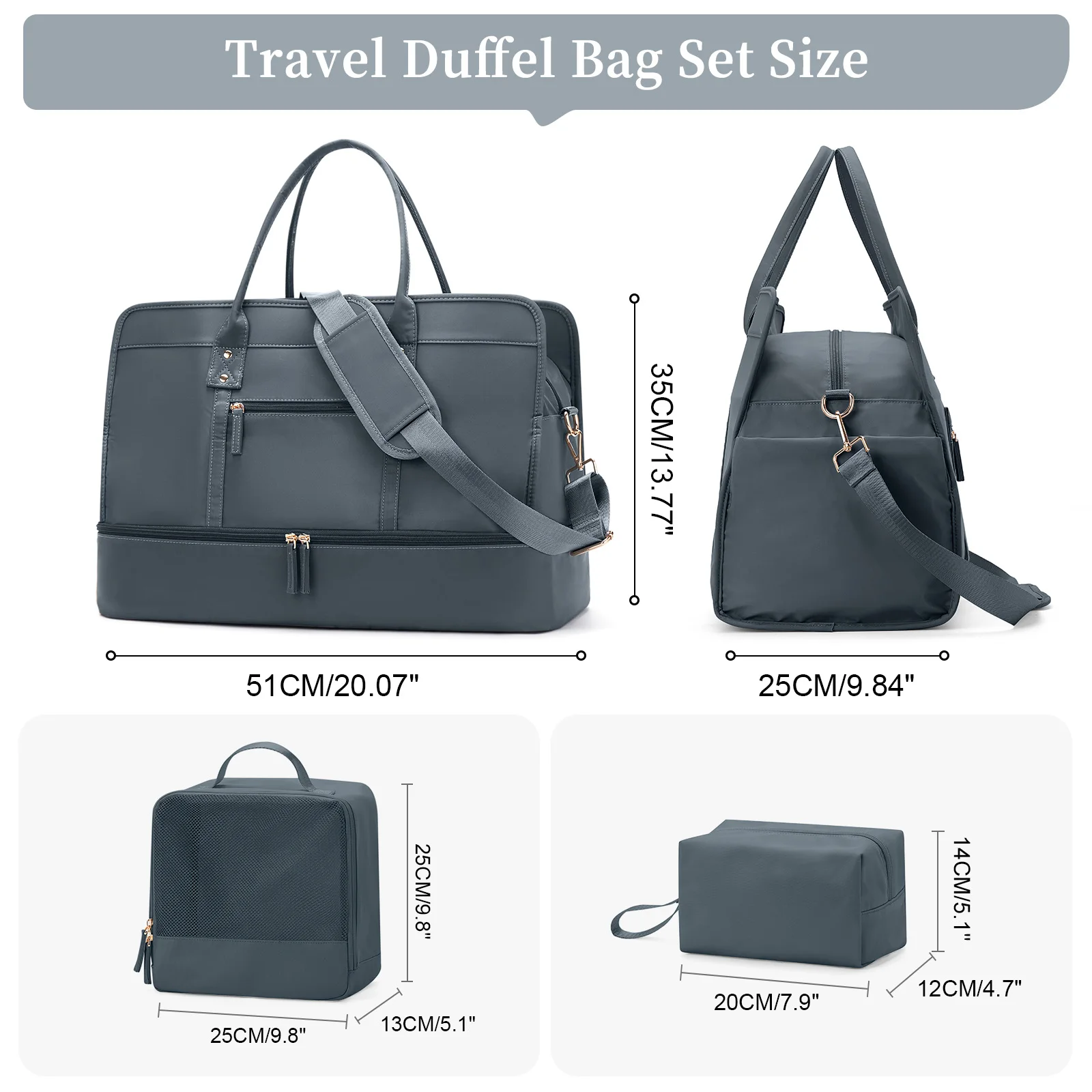 Women's Business Travel Luggage Bag Portable Storage Bag, Large Capacity Travlel Bag with Shoe Compartment Duffle Weekends ﻿