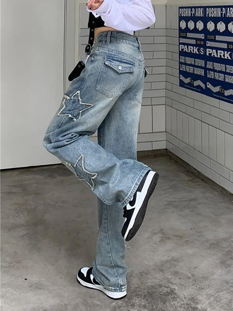 New Baggy Jeans Spring Clothes Women 2023 Straight Leg Blue Jeans Korean Fashion Wide Leg Street