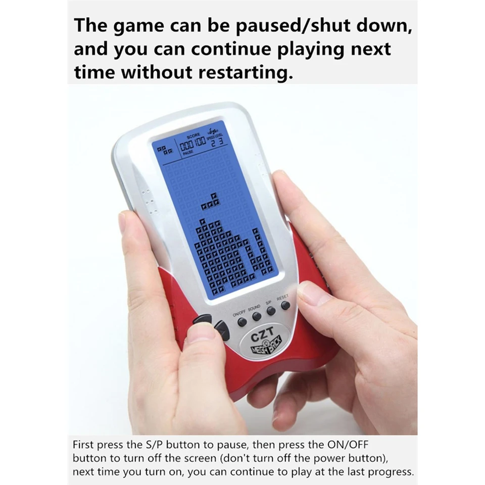 携帯ゲーム 4種セット！ Czt-アップグレード版の大きな青いバックライト付きレンガビデオ