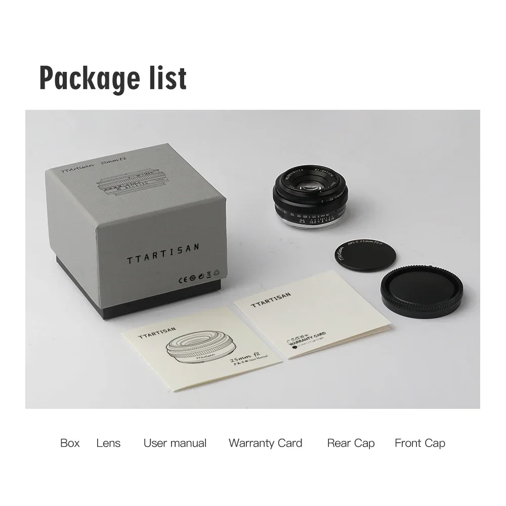 TTArtisan 25mm F2 APS-C MF 초상화 사진 카메라 렌즈 A6000 A7RIII A7S 후지 XT30 XT-100 니콘 ZFC Z5 M43 마운트