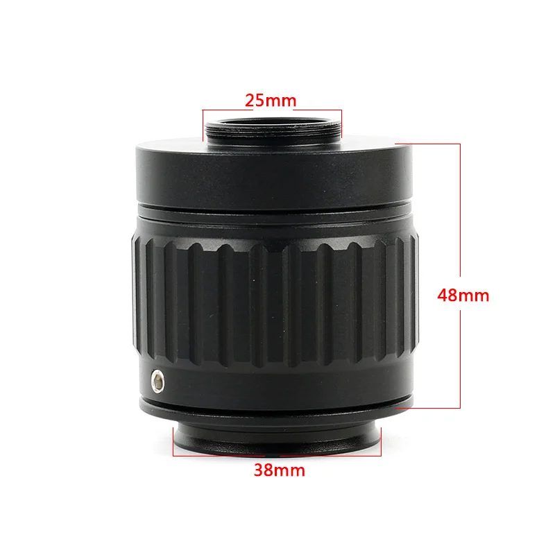 0.35X 0.5X Adapter Lens 1X Tube Adjustable Focus 38mm To C Mount Trinocular Stereo Microscope Camera Adapter