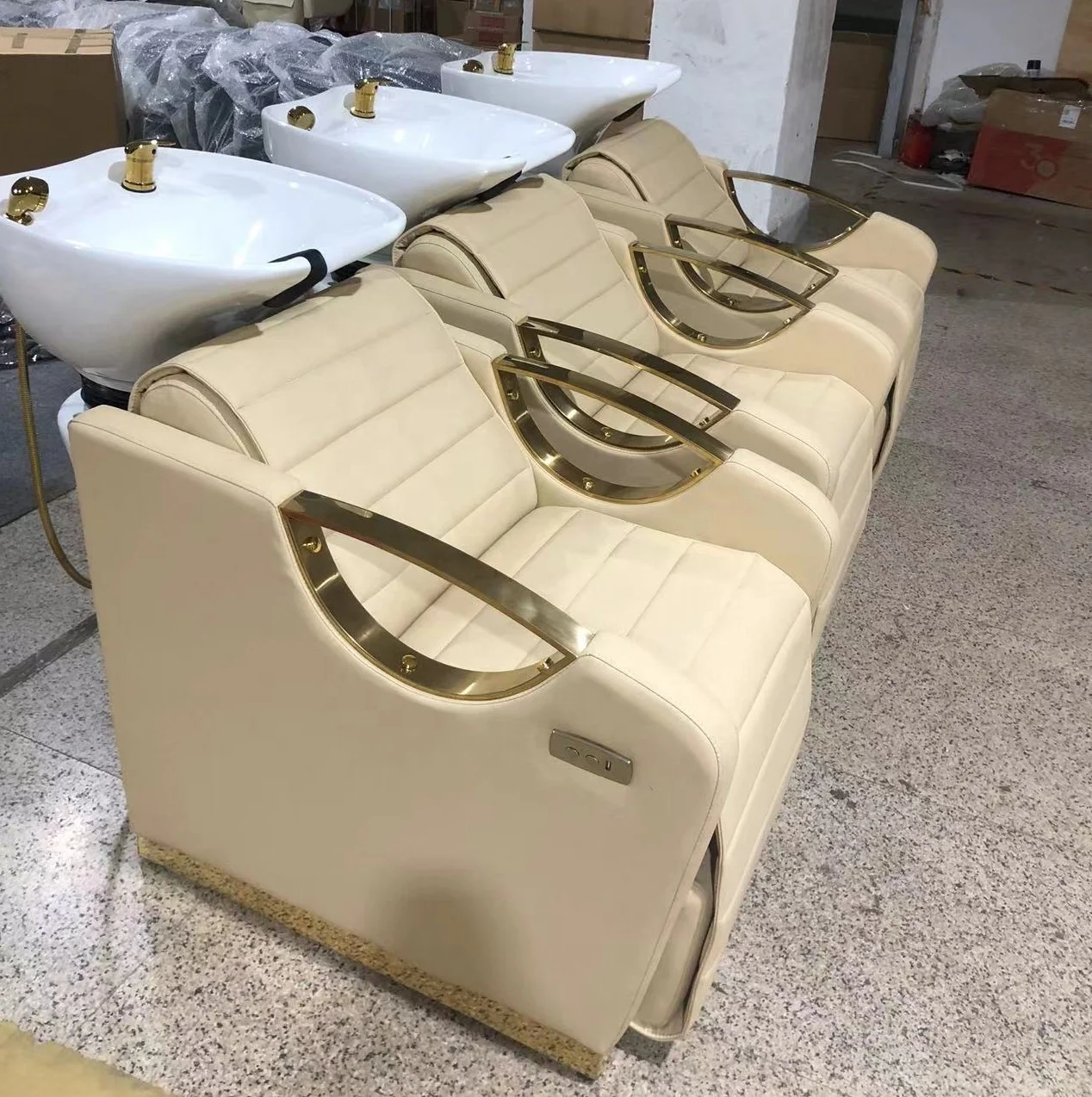 2023 New Design Electric Hair Salon Equipment Auto Shampoo Chair with Ceramic Shampoo Bowl ZY-SC142 3
