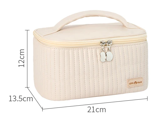 Borse per il Trucco da Viaggio per Donne, Astucci Carini per Cosmetici, Organizer Portatile in Tinta Unita, Borsa per Cosmetici in Pelle PU - immagine 6