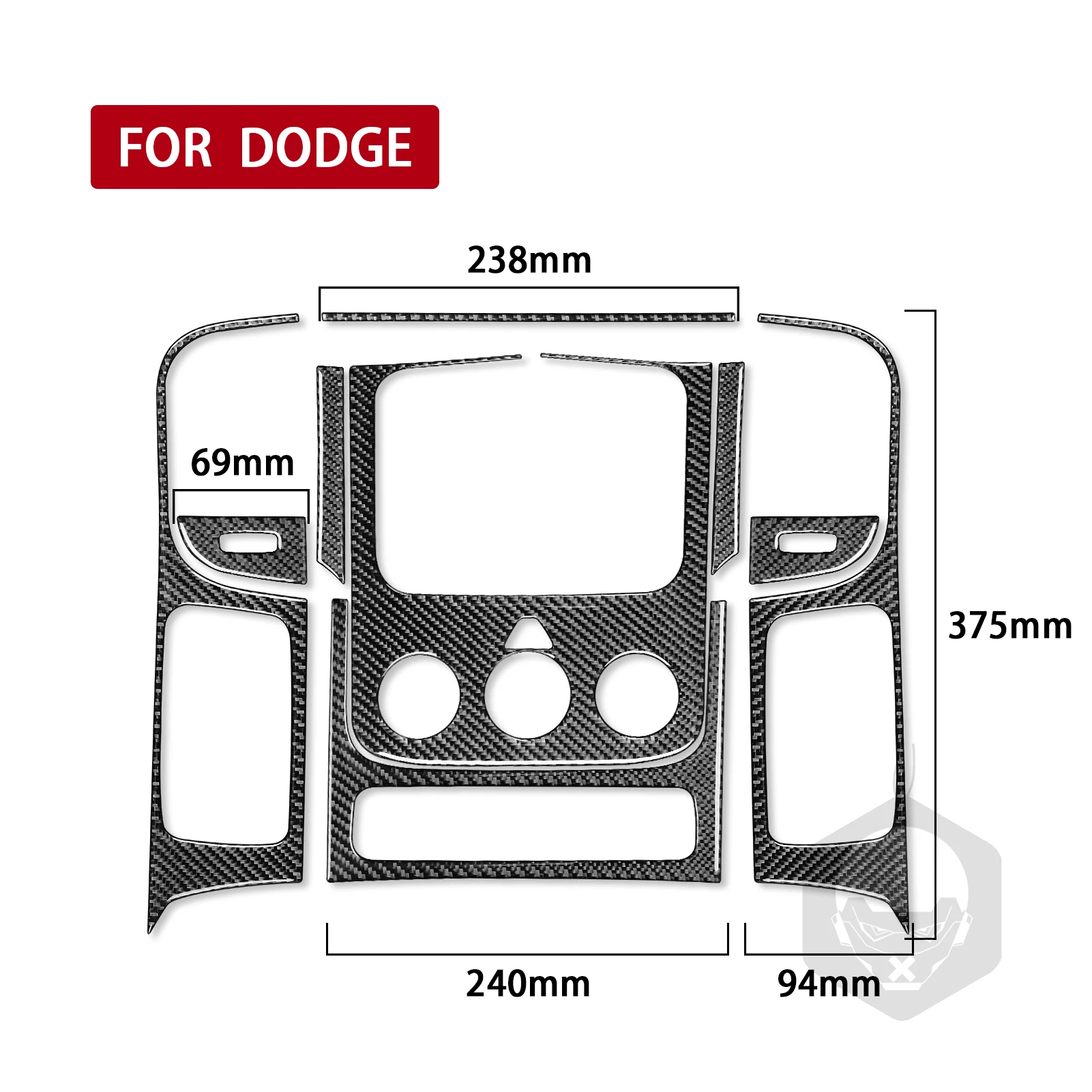 For Dodge Ram 2013 2014 2015 Central Air Outlet Temperature Display Control Panel Cover Trim Carbon Fiber Accessori Interior