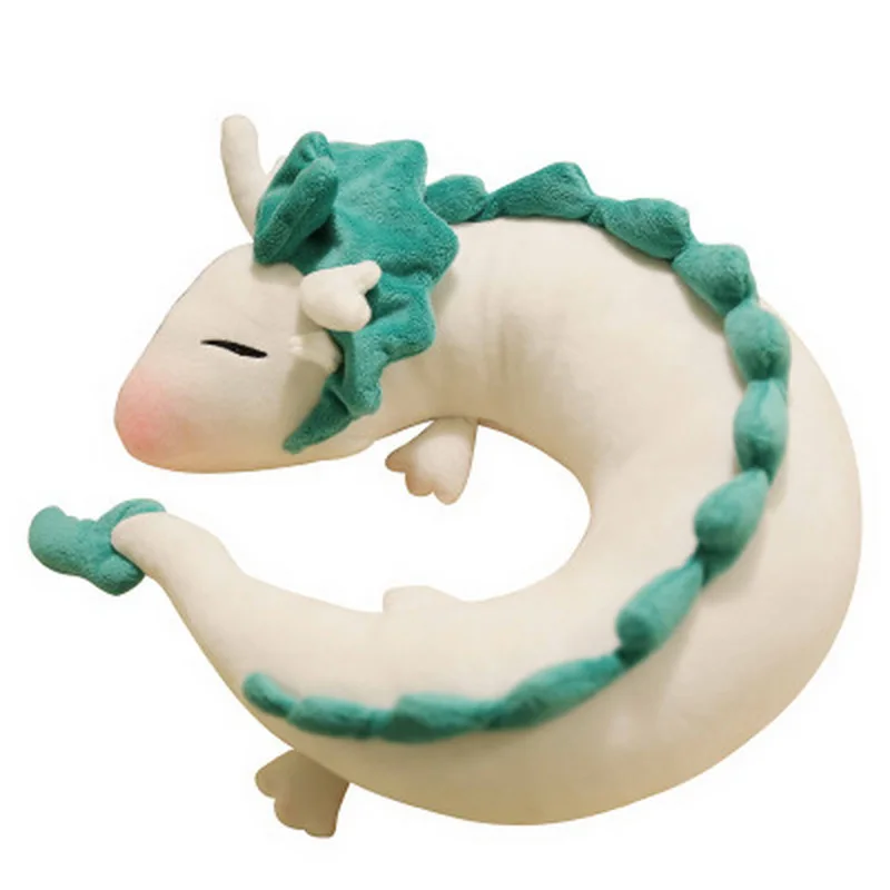 

Cartoon Stuffed Anime Miyazaki Hayao Spirited Away Haku Cute U Shape Neck Pillow Comfortable Cute Pillows Gifts for Girlfriends
