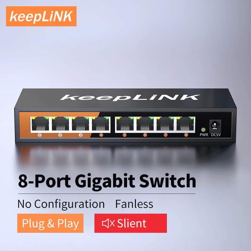 8 Port Gigabit Ethernet Switch Unmanaged