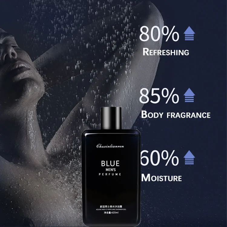 420ml Long-Lasting Fragrance Men's Cologne Body Wash Shower Gel Hydrating Refreshing for Daily Skincare,Non-Sticky Moisturizing