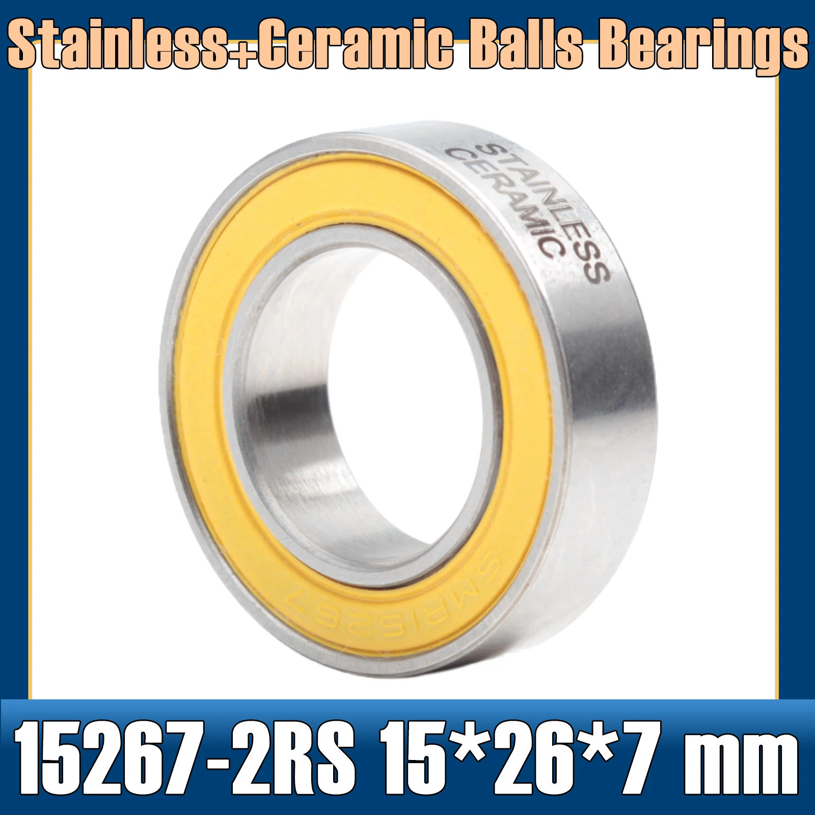 18307 2rs stainless bearing 18 30 7 mm abec 5 1 pc 18307 rs bicycle bottom bracket repair parts 18 30 7 ceramic balls bearings 15267-2RS Stainless Bearing 15*26*7 mm ( 1 PC ) ABEC-5 SMR15267 RS Bicycle Hub Front Rear Hubs Wheel Ceramic Balls Bearings