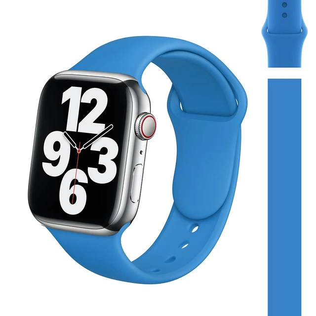 Silicone Strap for Apple Watch Band 45mm 41mm 44mm 40mm 42mm 38mm Correa Watchband Armband Bracelet iWatch Series 7 SE 6 5 4 3 2 42