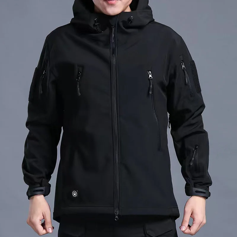 

Men's Winter Fleece Autumn Military Jackets Waterproof Fishing Warm Hiking Camping Climbing Female Army Hood Coat Thermal Fall