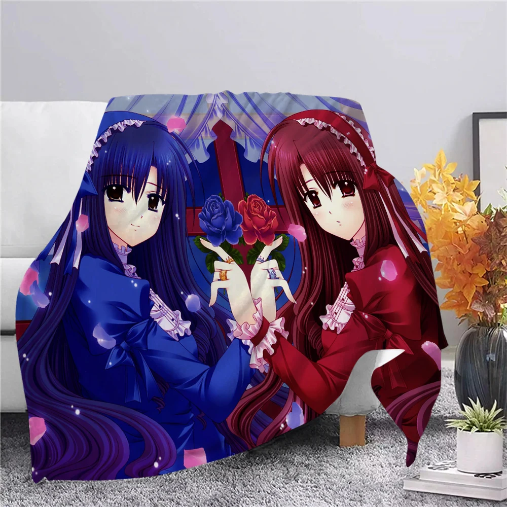 

CLOOCL Anime Blanket Flannel 3D Printed Blue Red Floral Girls Throw Blankets For Bed Portable Travel Quilts Dropshipping
