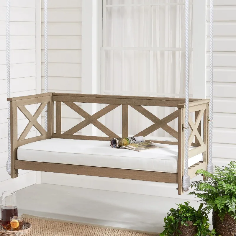 

Mainstays Ella Rose 2-Person Cushioned Bench Porch Swing, Gray