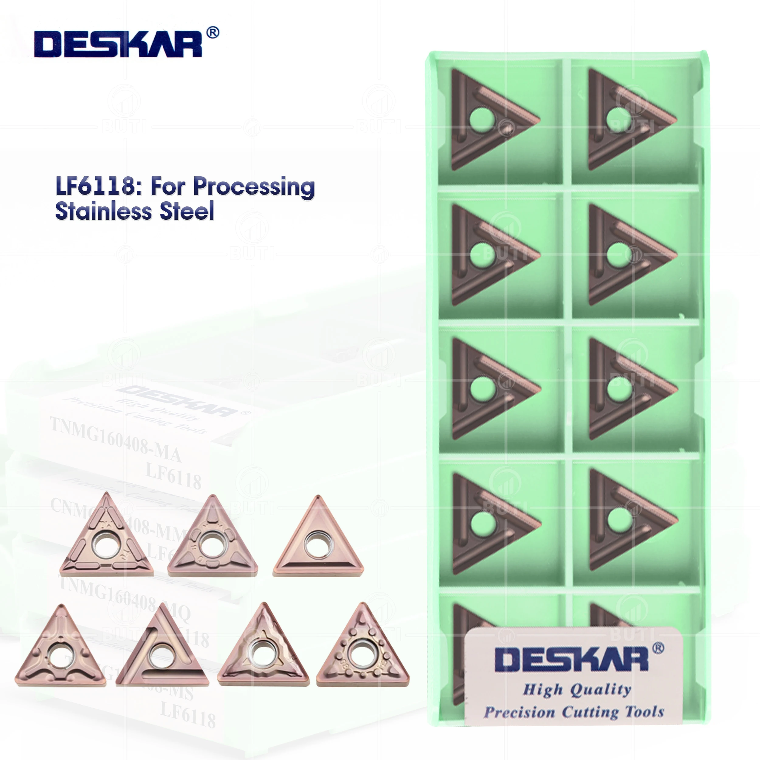 

DESKAR 100% Original TNMG160404 TNMG160408 MA MS JMS MQ HS MF MM R-S L-S LF6118 Carbide Blade CNC Lathe Tool For Stainless Steel