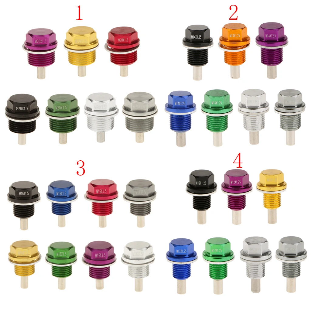 M20X1.5 Anodized Magnetic Engine Oil Pan / Transmission Drain Bolt Plug fits for