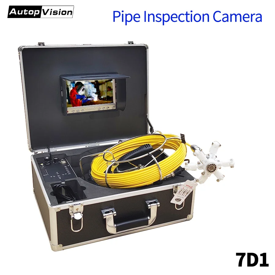 Pipe Inspection Camera,HBUDS Pipeline Drain Industrial Endoscope,30M/100ft IP68 Waterproof Snake Video System with monitor 23mm endoscope inspection camera 9inch hd 1080p ip68 waterproof underwater industrial pipe sewer video camera recorder wp9603a