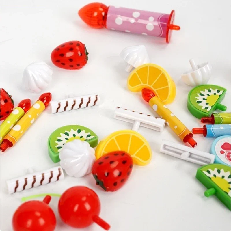 Children Pretend Cake Goodies Play Simulated Kitchen Toys Plastic Cutting Food Kids Toy Object Cognition Boys Girl Birthday Gift